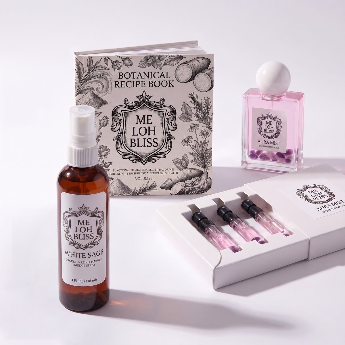 The Complete Ritual – White Sage Spray + Aura Mist 50 ml + Botanical Recipe Book