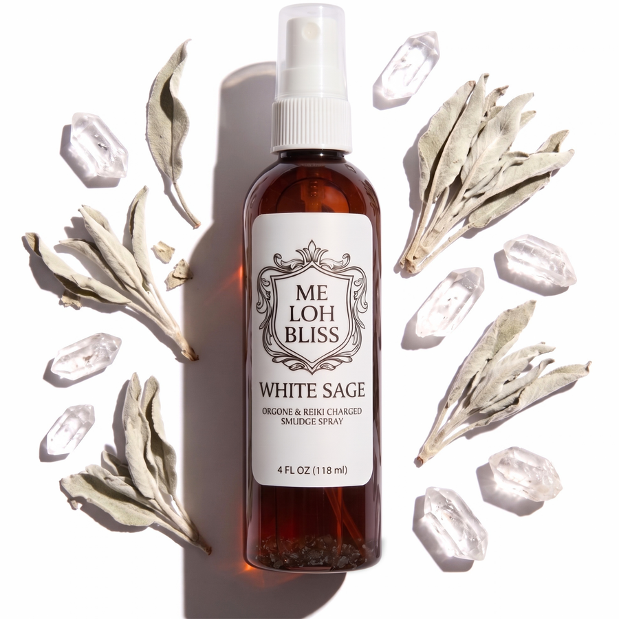 White Sage Smudge Spray – Orgone & Reiki Charged, 4 oz