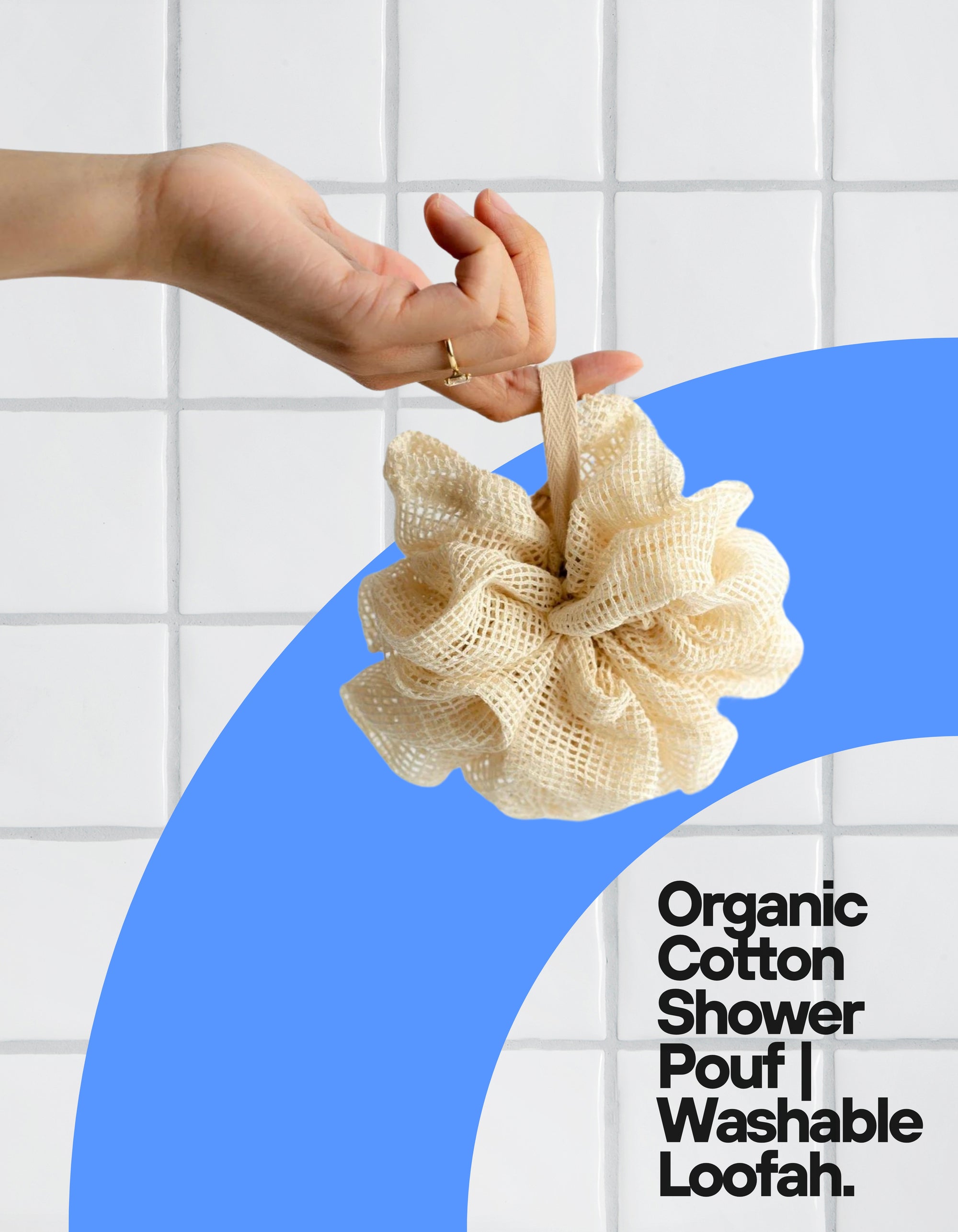 Blue of Orange of Organic Cotton Shower Loofah